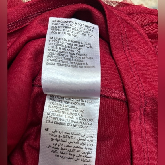 ON 34TH RED RUFFLE TULLE SHEER BABY DOLL FLUTTER SLEEVE DRESSY TOP/BLOUSE SZ 0X - Picture 11 of 13